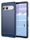 Sony Xperia 10 VII Hoesje Geborsteld TPU Flexibele Back Cover Blauw