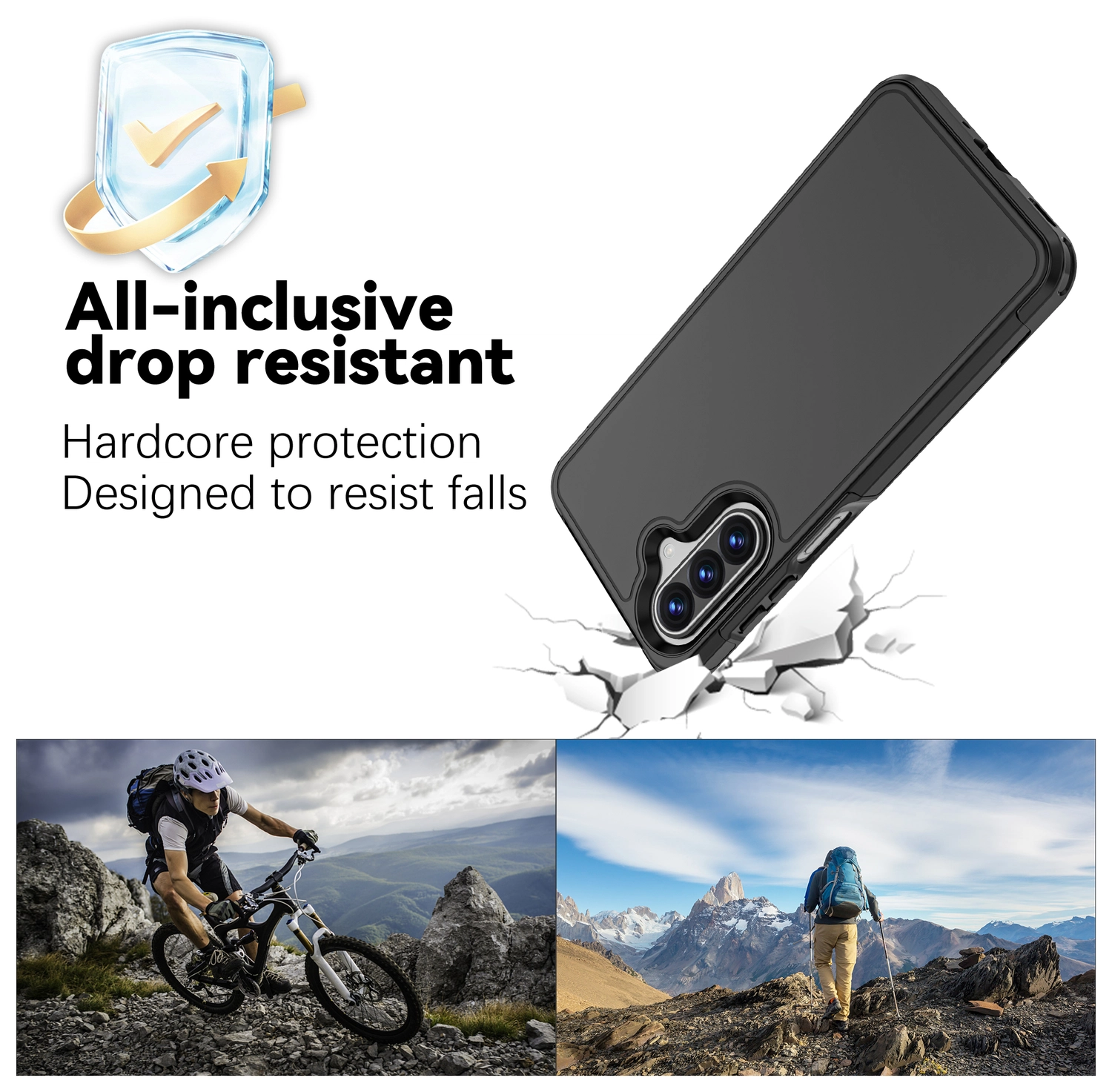 Samsung Galaxy A17 Hoesje Dual-Layer Hybride Back Cover met MagSafe / Qi2 Zwart afbeelding 3