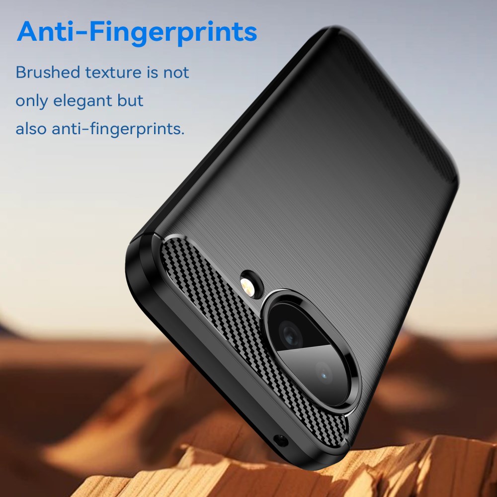 Google Pixel 10a Hoesje Geborsteld TPU Flexibele Back Cover Zwart afbeelding 5