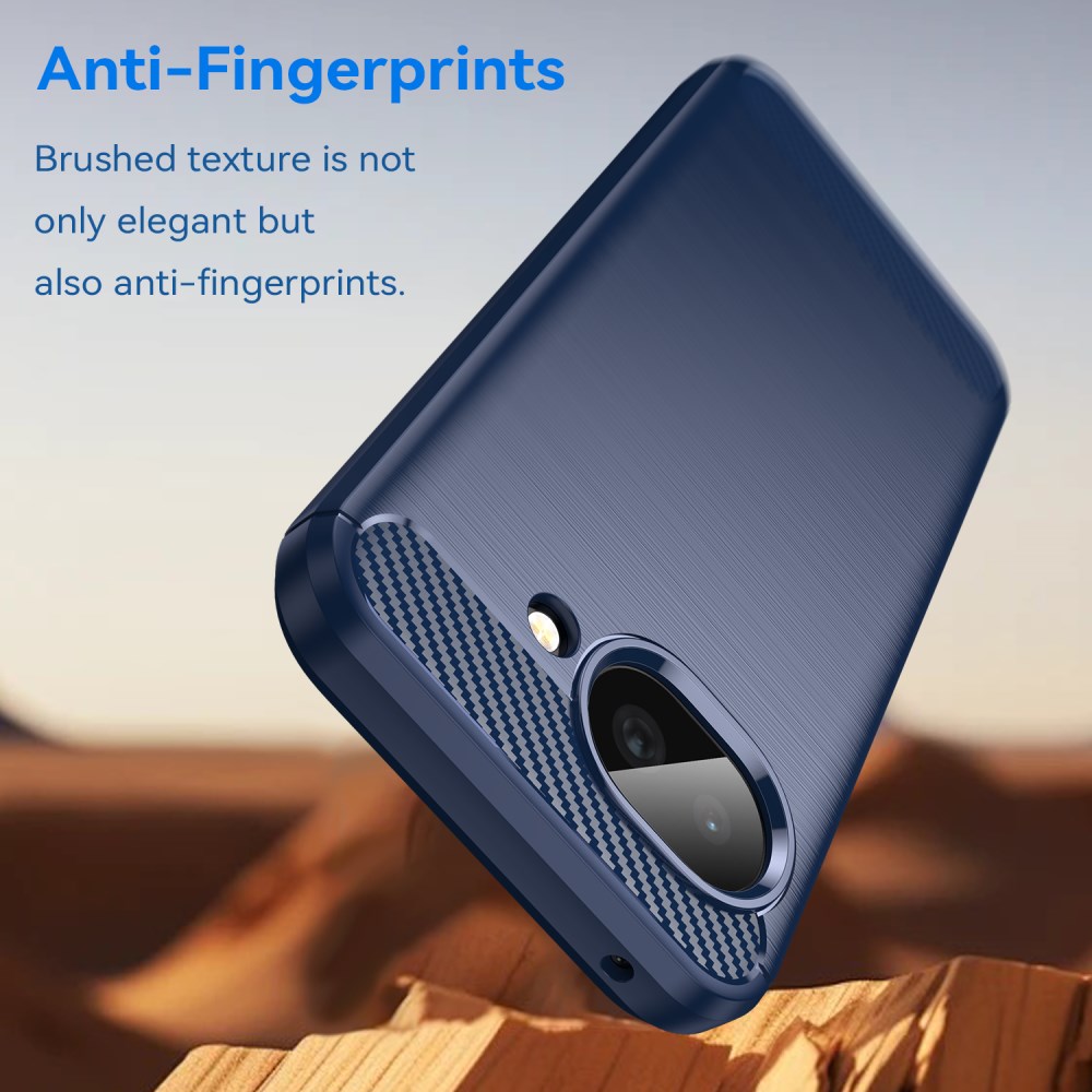 Google Pixel 10a Hoesje Geborsteld TPU Flexibele Back Cover Blauw afbeelding 5