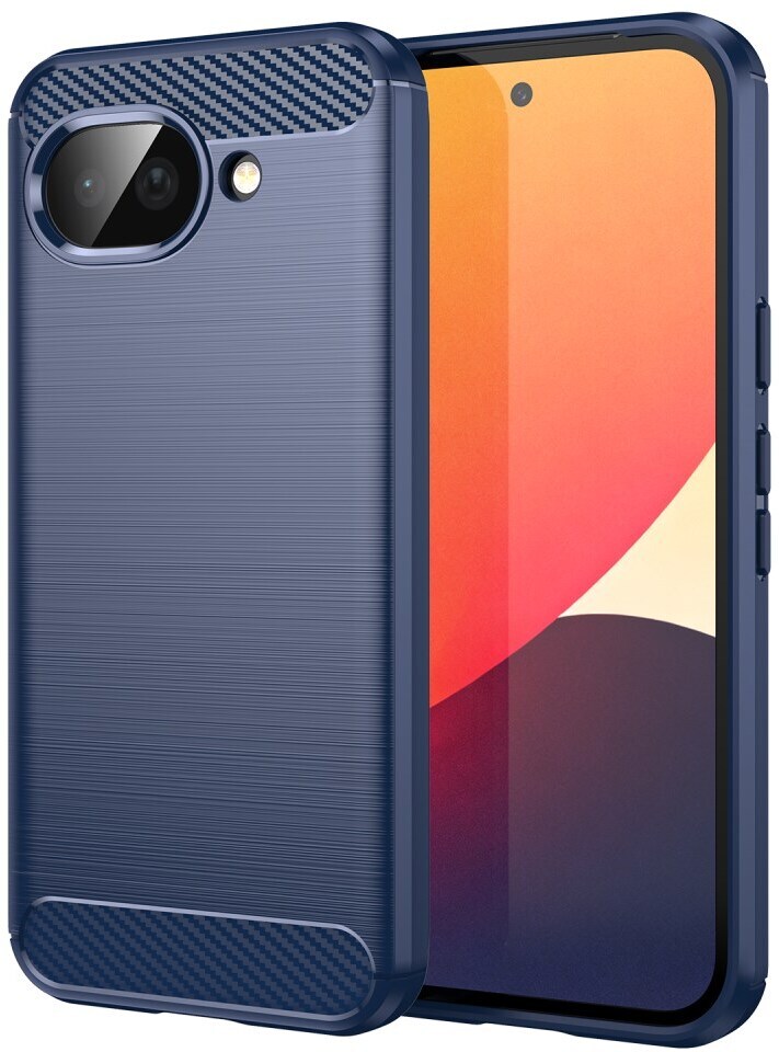 Google Pixel 10a Hoesje Geborsteld TPU Flexibele Back Cover Blauw afbeelding 1