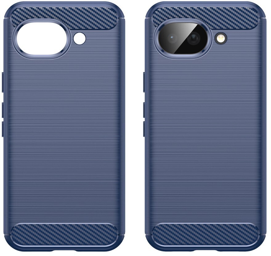 Google Pixel 10a Hoesje Geborsteld TPU Flexibele Back Cover Blauw afbeelding 2