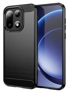 OnePlus 15 Hoesje Geborsteld TPU Flexibele Back Cover Zwart