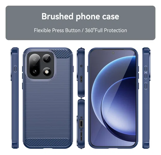 OnePlus 15 Hoesje Geborsteld TPU Flexibele Back Cover Blauw afbeelding 8