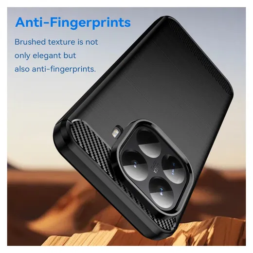 Xiaomi 15T Pro Hoesje Geborsteld TPU Flexibele Back Cover Zwart afbeelding 4