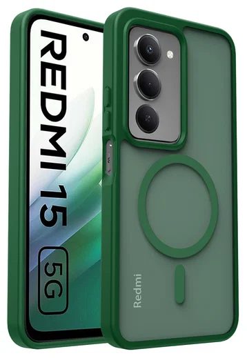 Xiaomi Redmi 15 (4G) Hoesje met MagSafe Back Cover Matte Groen afbeelding 10