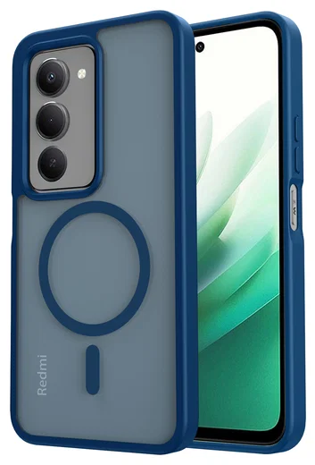 Xiaomi Redmi 15 (4G) Hoesje met MagSafe Back Cover Matte Blauw afbeelding 1