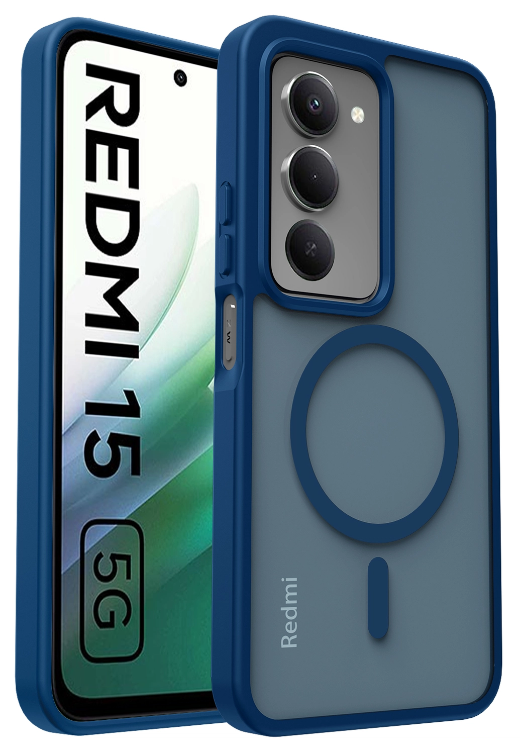 Xiaomi Redmi 15 (4G) Hoesje met MagSafe Back Cover Matte Blauw afbeelding 7