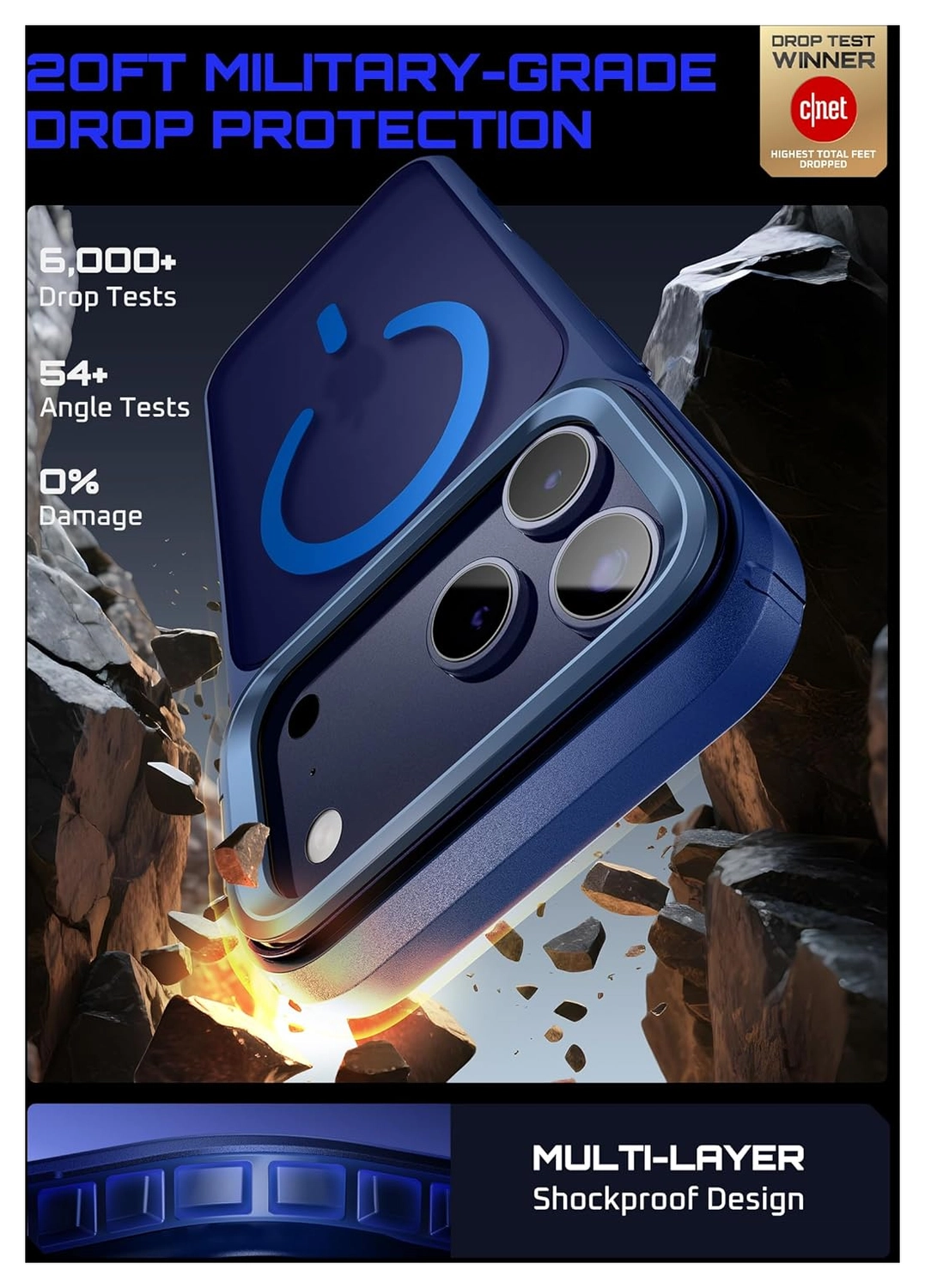 SUPCASE UB Mag iPhone 17 Pro Max Hoesje MagSafe Camera Kickstand Blauw afbeelding 3