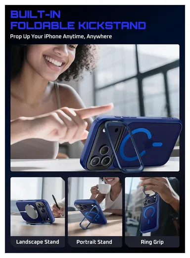 SUPCASE UB Mag iPhone 17 Pro Max Hoesje MagSafe Camera Kickstand Blauw afbeelding 4