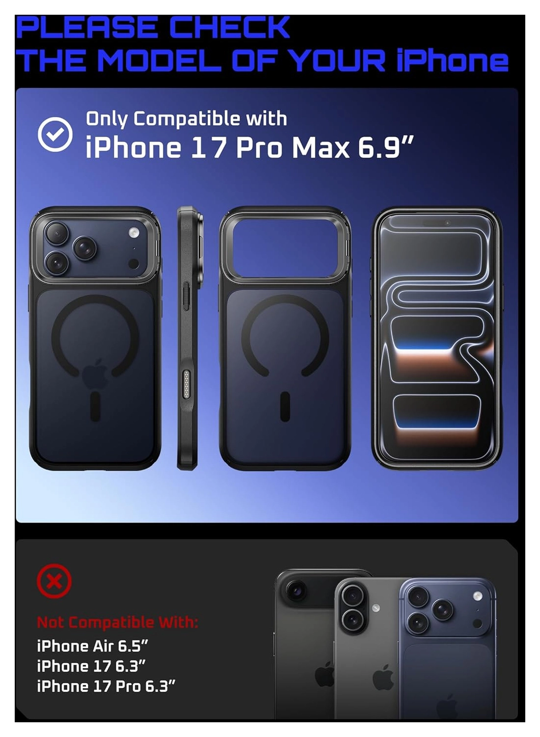 SUPCASE UB Mag iPhone 17 Pro Max Hoesje MagSafe Camera Kickstand Zwart afbeelding 2