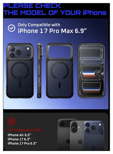 SUPCASE UB Mag iPhone 17 Pro Max Hoesje MagSafe Camera Kickstand Zwart afbeelding 2