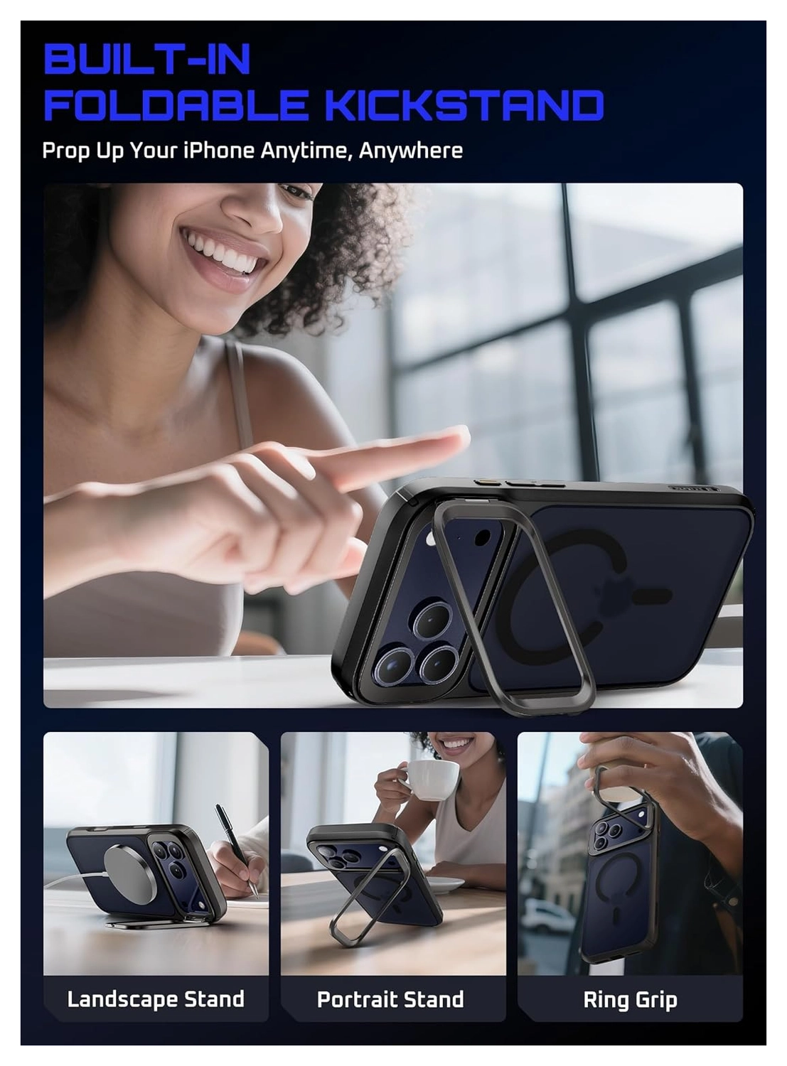 SUPCASE UB Mag iPhone 17 Pro Max Hoesje MagSafe Camera Kickstand Zwart afbeelding 4