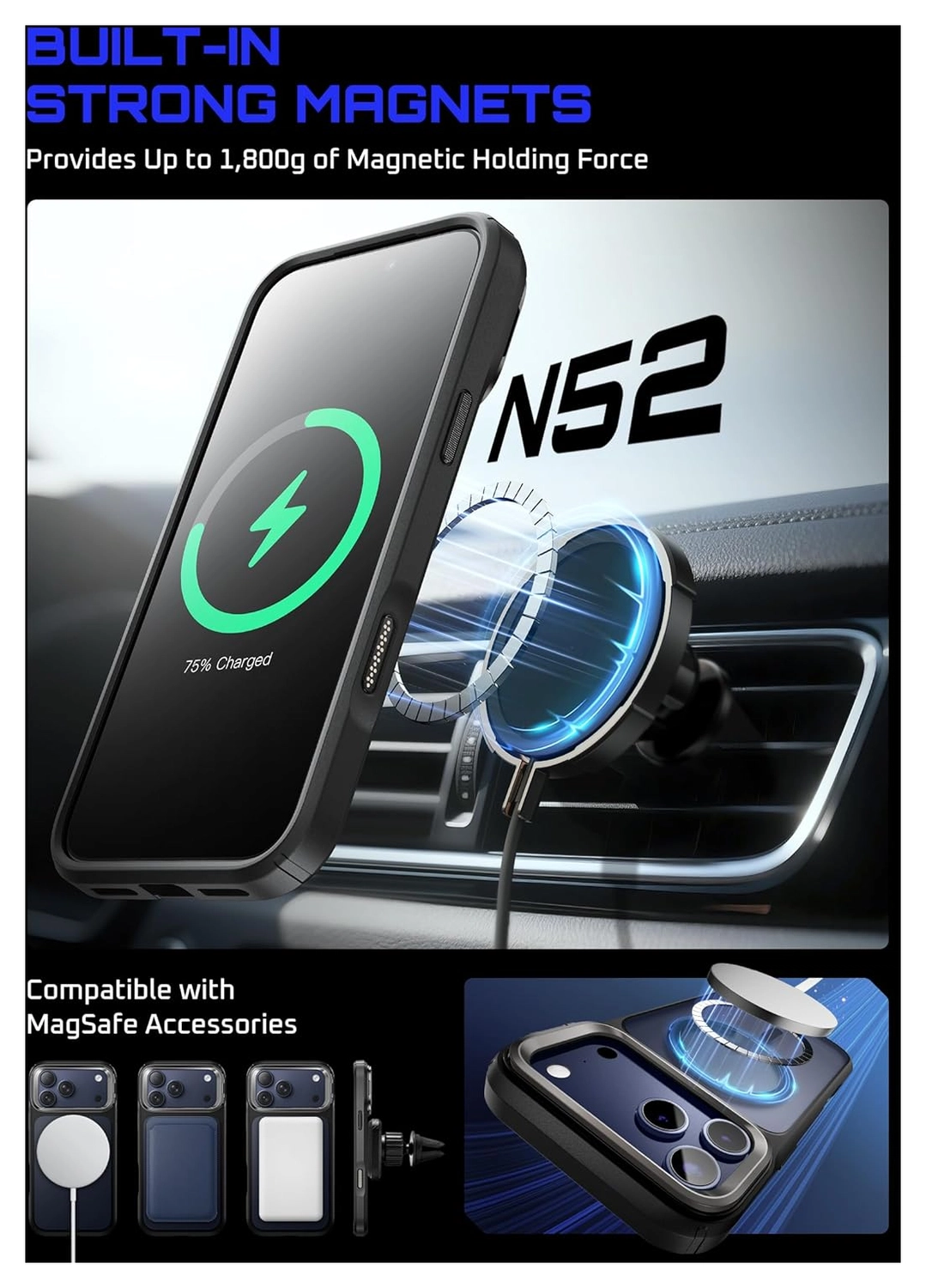 SUPCASE UB Mag iPhone 17 Pro Max Hoesje MagSafe Camera Kickstand Zwart afbeelding 5