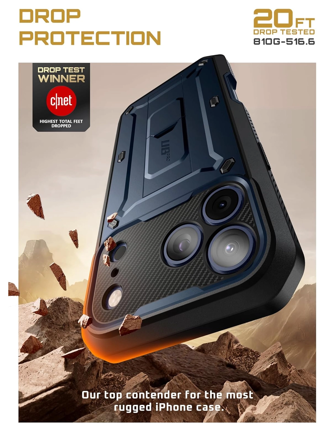 SUPCASE UB Pro Apple iPhone 17 Pro Max Hoesje Full Protect Kickstand Blauw afbeelding 3