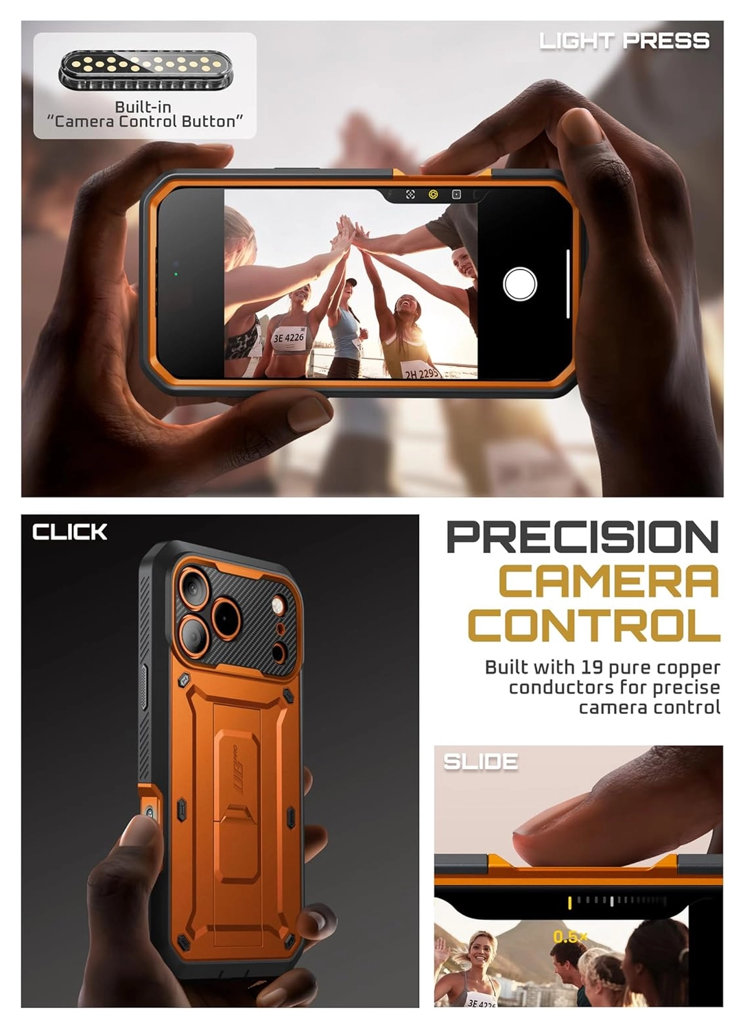 SUPCASE UB Pro Apple iPhone 17 Pro Max Hoesje Full Protect Kickstand Oranje afbeelding 4