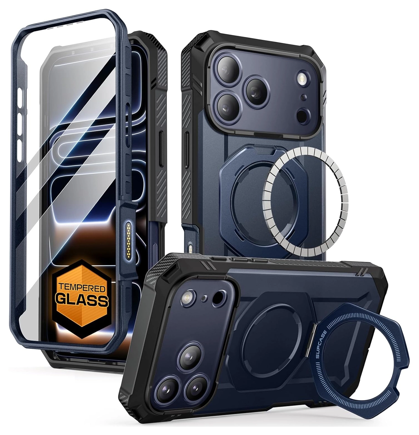 SUPCASE UB Grip Pro Apple iPhone 17 Pro Hoesje Full Protect MagSafe Stand Blauw afbeelding 1