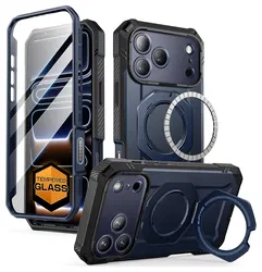 SUPCASE UB Grip Pro Apple iPhone 17 Pro Hoesje Full Protect MagSafe Stand Blauw afbeelding