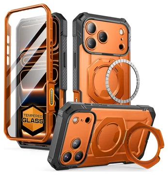 SUPCASE UB Grip Pro Apple iPhone 17 Pro Hoesje Full Protect MagSafe Stand Oranje