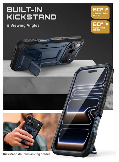 SUPCASE UB Pro Apple iPhone 17 Pro Hoesje Full Protect Kickstand Blauw afbeelding 6