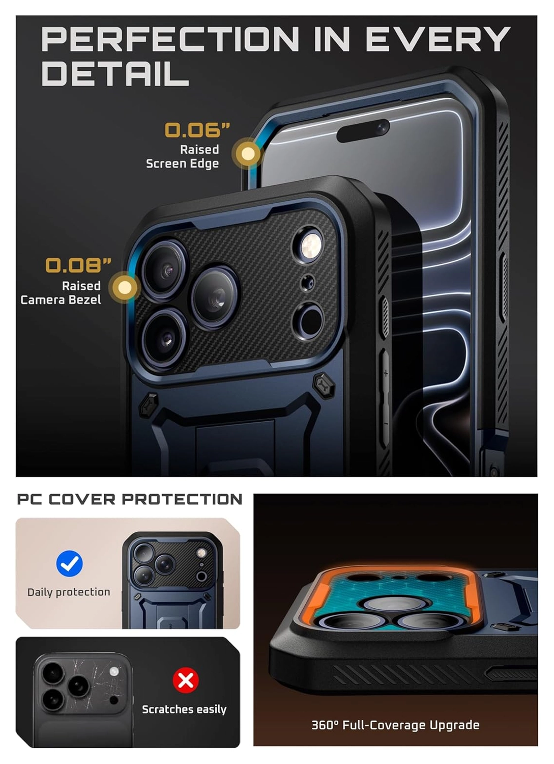 SUPCASE UB Pro Apple iPhone 17 Pro Hoesje Full Protect Kickstand Blauw afbeelding 8