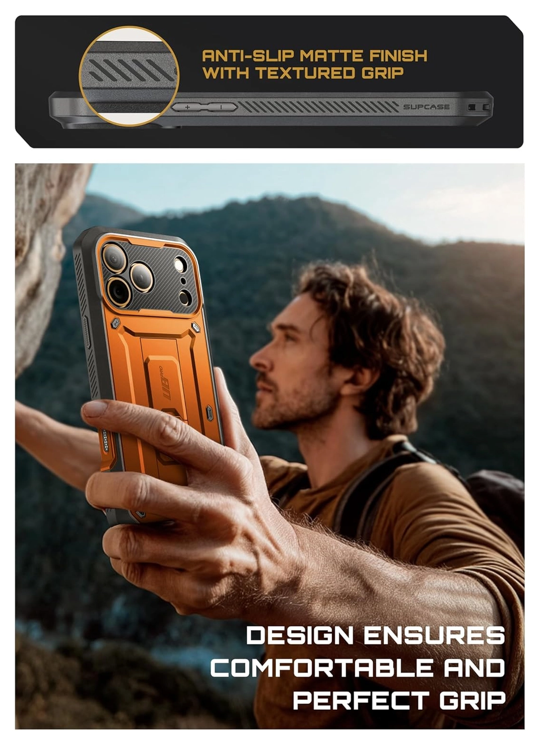 SUPCASE UB Pro Apple iPhone 17 Pro Hoesje Full Protect Kickstand Oranje afbeelding 10