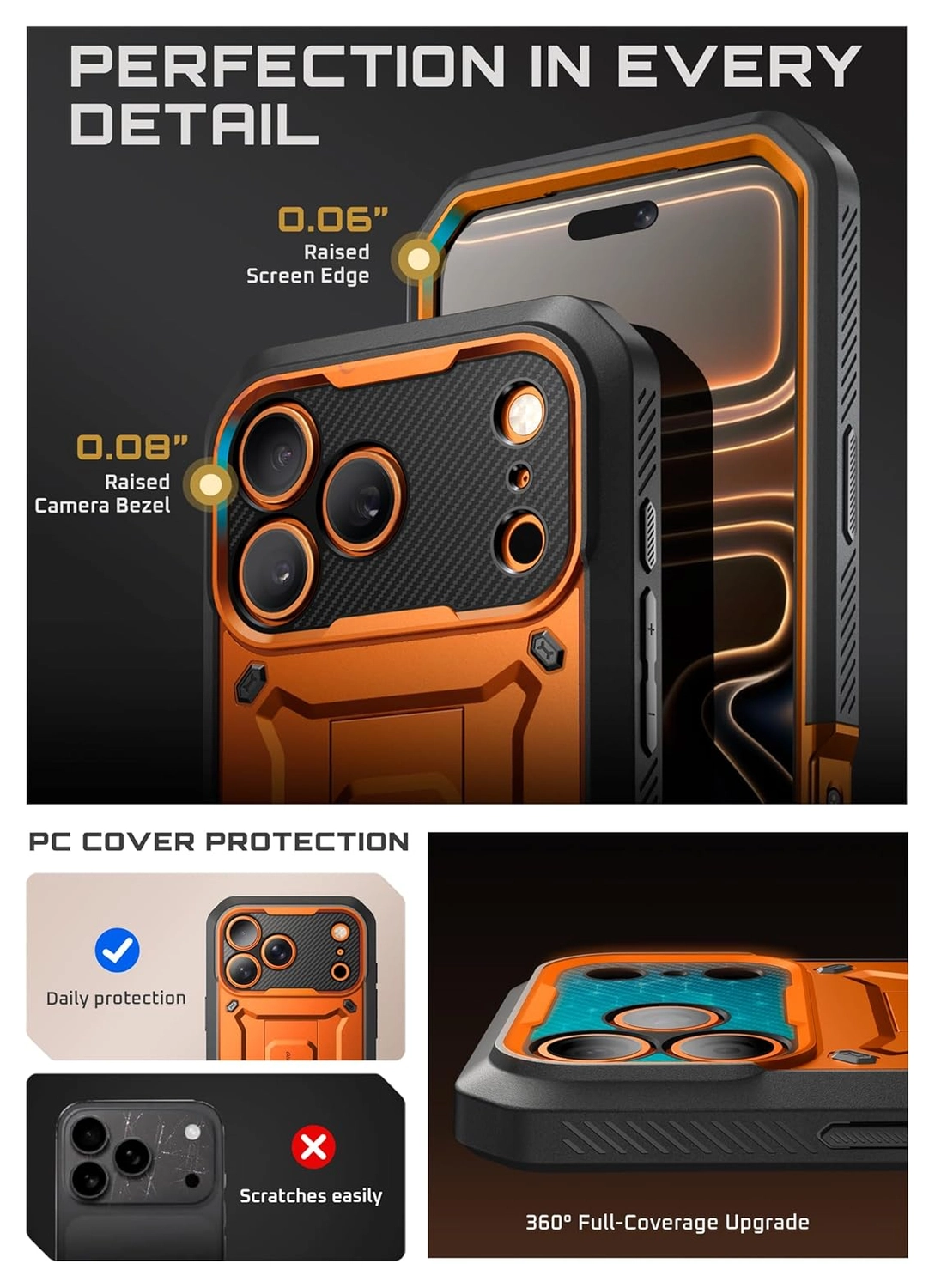SUPCASE UB Pro Apple iPhone 17 Pro Hoesje Full Protect Kickstand Oranje afbeelding 8