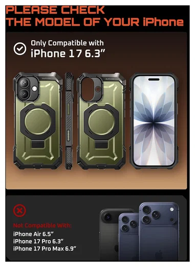 SUPCASE UB Grip Apple iPhone 17 Hoesje MagSafe Kickstand Groen afbeelding 3