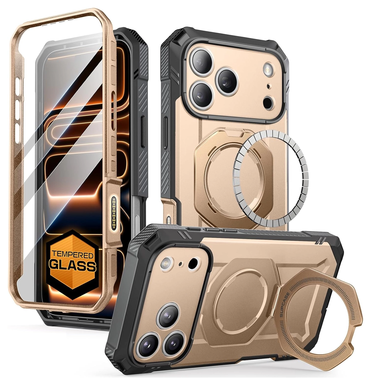 SUPCASE UB Grip Pro Apple iPhone 17 Pro Max Hoesje MagSafe Kickstand Goud afbeelding 1