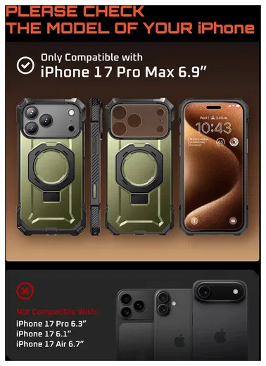 SUPCASE UB Grip Apple iPhone 17 Pro Max Hoesje MagSafe Kickstand Groen afbeelding 3