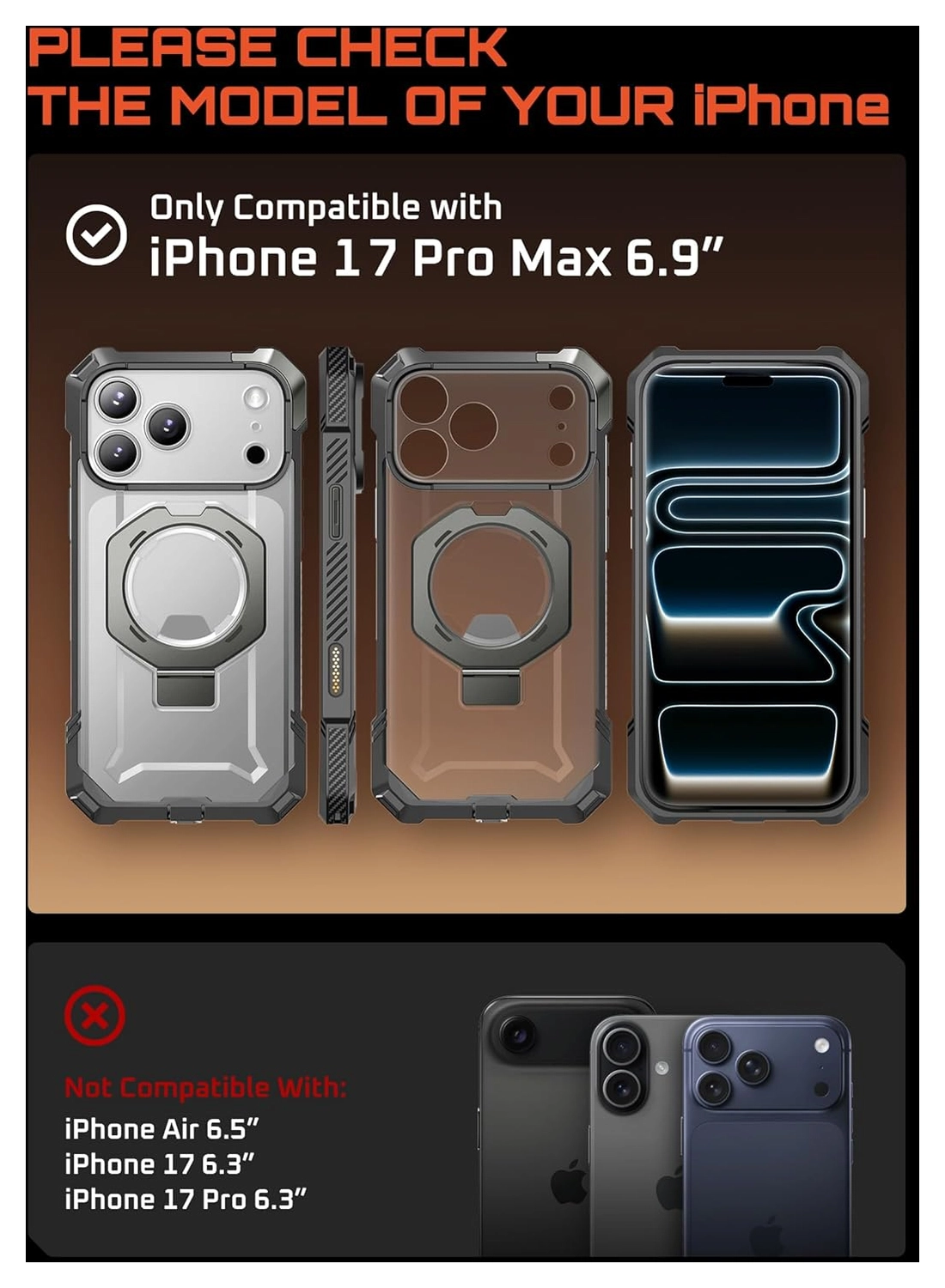 SUPCASE UB Grip Apple iPhone 17 Pro Max Hoesje MagSafe Kickstand Grijs afbeelding 2