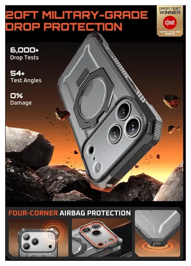 SUPCASE UB Grip Apple iPhone 17 Pro Max Hoesje MagSafe Kickstand Grijs afbeelding 3