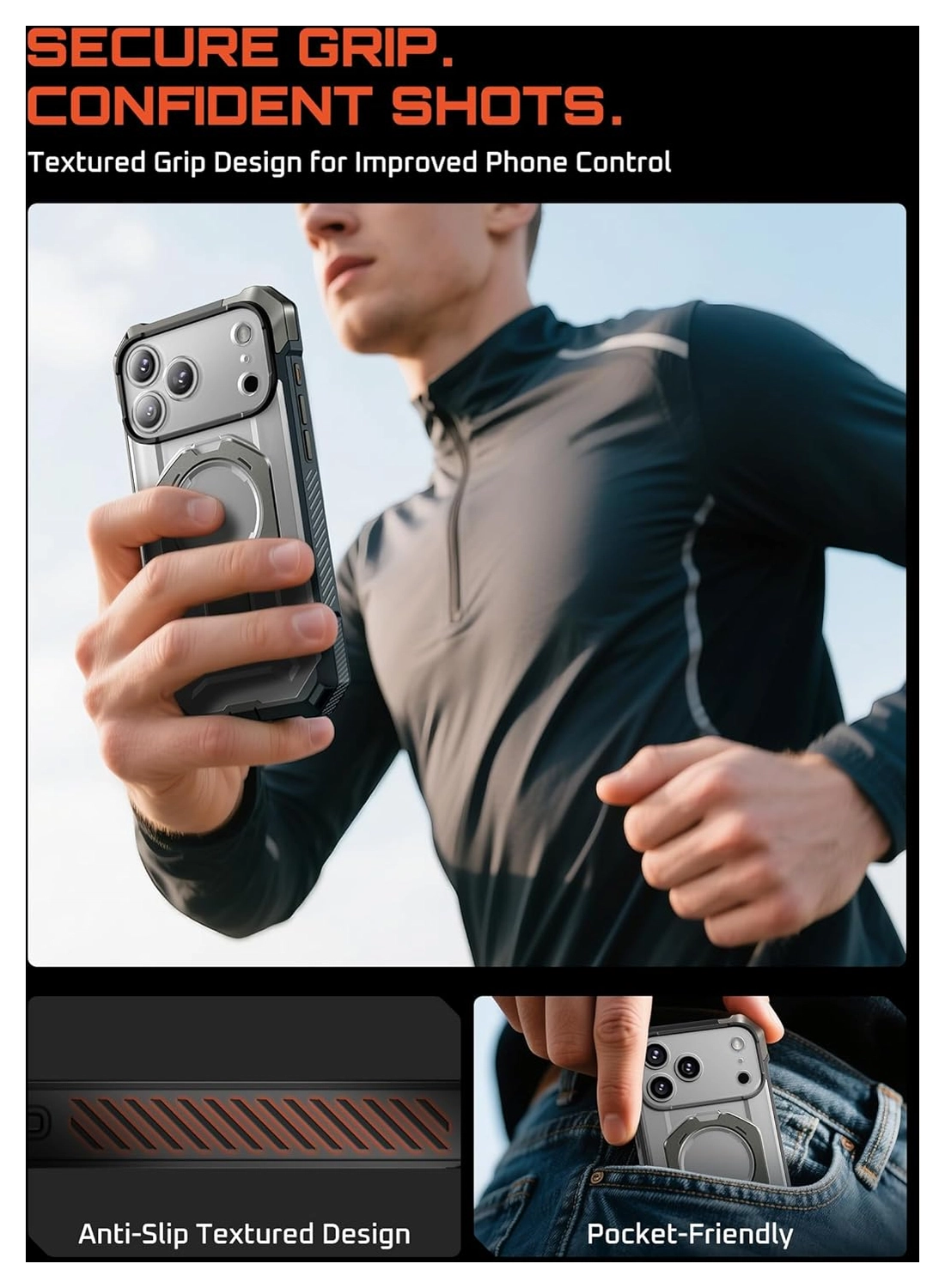 SUPCASE UB Grip Apple iPhone 17 Pro Max Hoesje MagSafe Kickstand Grijs afbeelding 8