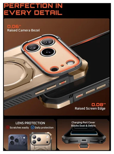 SUPCASE UB Grip Apple iPhone 17 Pro Max Hoesje MagSafe Kickstand Goud afbeelding 10