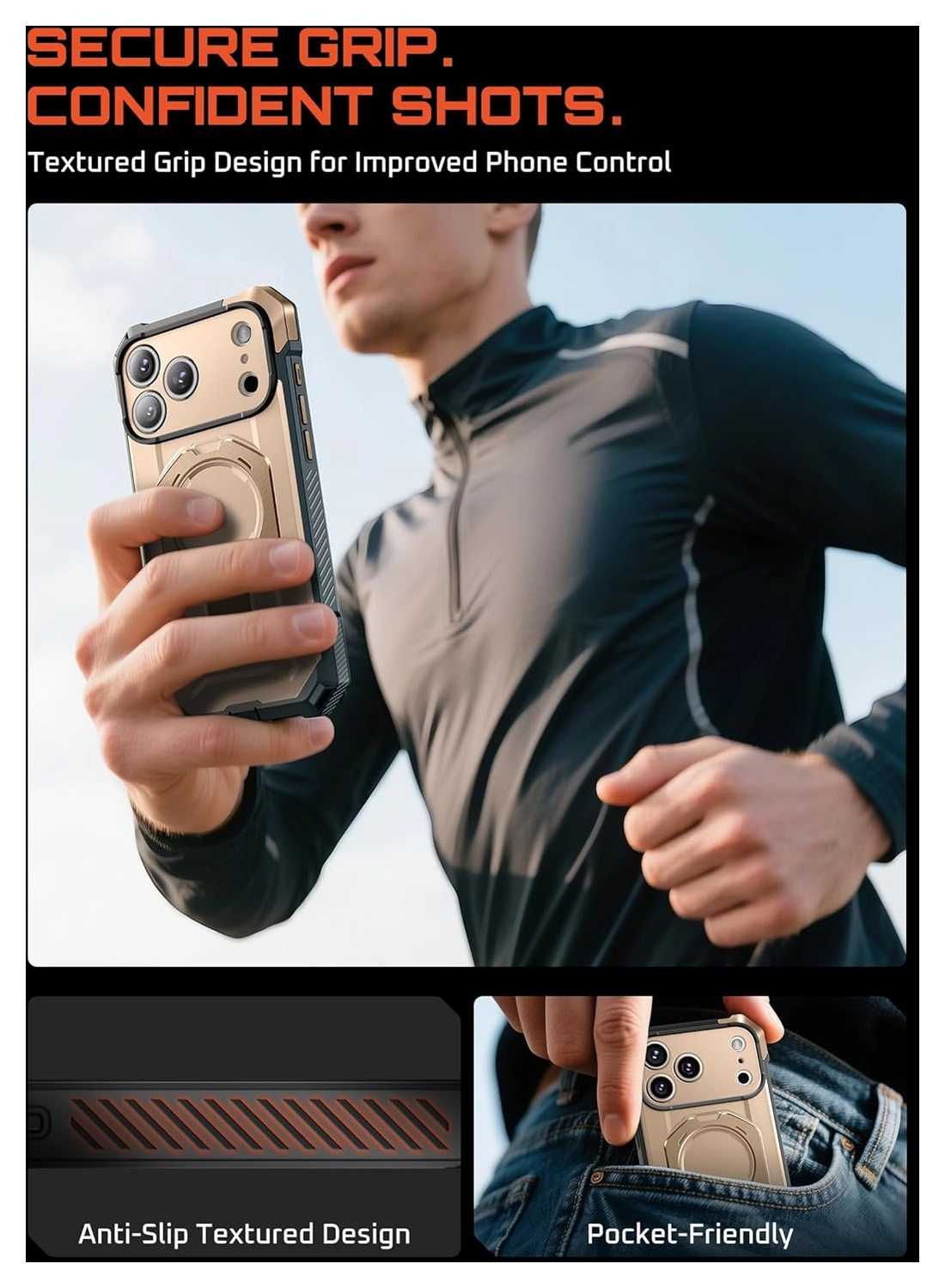 SUPCASE UB Grip Apple iPhone 17 Pro Max Hoesje MagSafe Kickstand Goud afbeelding 9