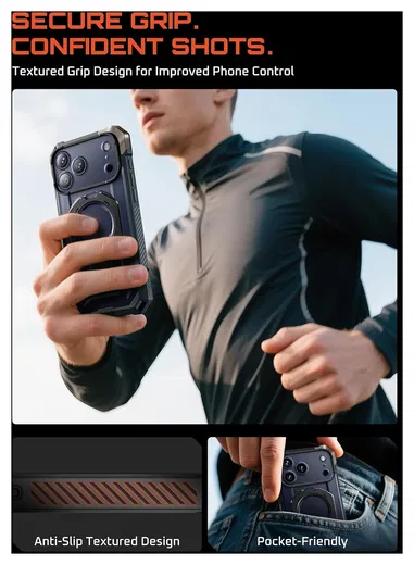 SUPCASE UB Grip Apple iPhone 17 Pro Max Hoesje MagSafe Kickstand Zwart afbeelding 8