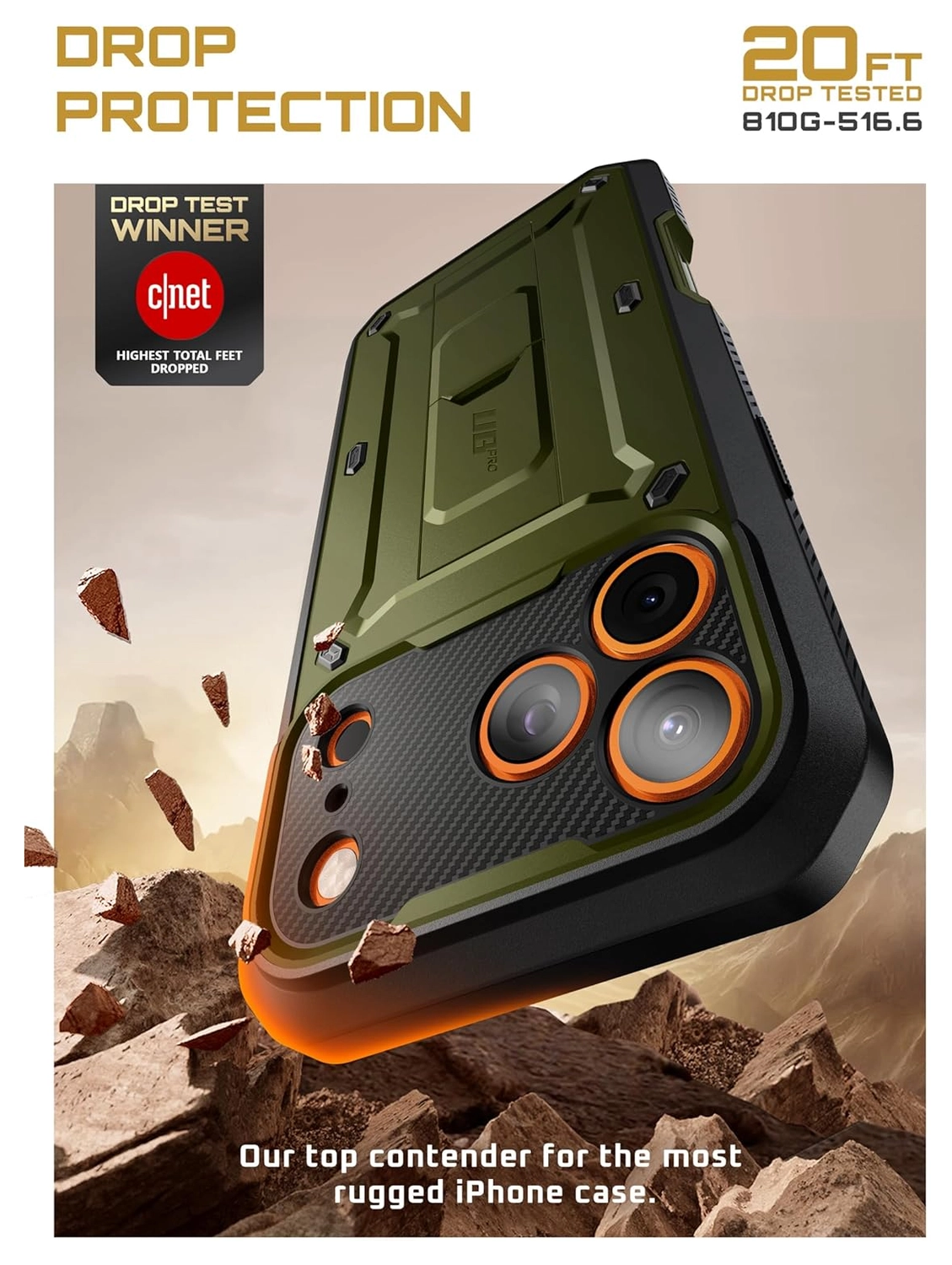 SUPCASE UB Pro Apple iPhone 17 Pro Max Hoesje Full Protect Kickstand Groen afbeelding 4