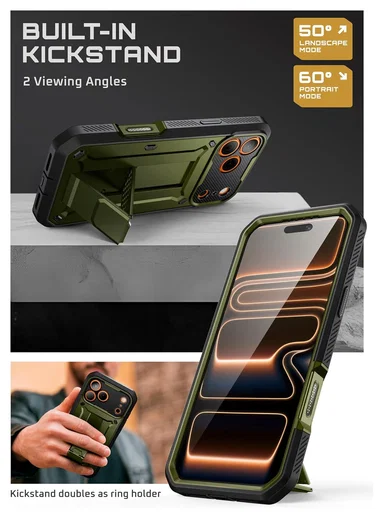 SUPCASE UB Pro Apple iPhone 17 Pro Max Hoesje Full Protect Kickstand Groen afbeelding 6