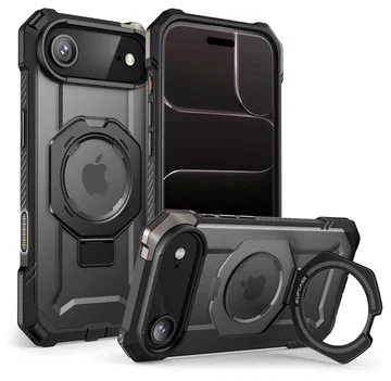SUPCASE UB Grip iPhone Air Hoesje MagSafe Kickstand Transparant Zwart