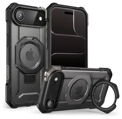 SUPCASE UB Grip iPhone Air Hoesje MagSafe Kickstand Transparant Zwart afbeelding