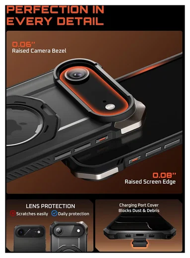 SUPCASE UB Grip iPhone Air Hoesje MagSafe Kickstand Transparant Zwart afbeelding 10