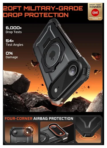 SUPCASE UB Grip iPhone Air Hoesje MagSafe Kickstand Transparant Zwart afbeelding 4