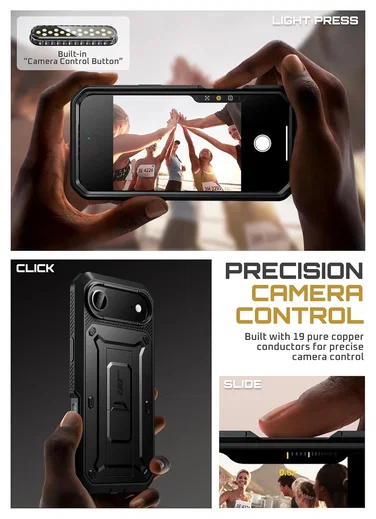 SUPCASE UB Pro iPhone Air Hoesje Full Protect Kickstand Zwart afbeelding 5