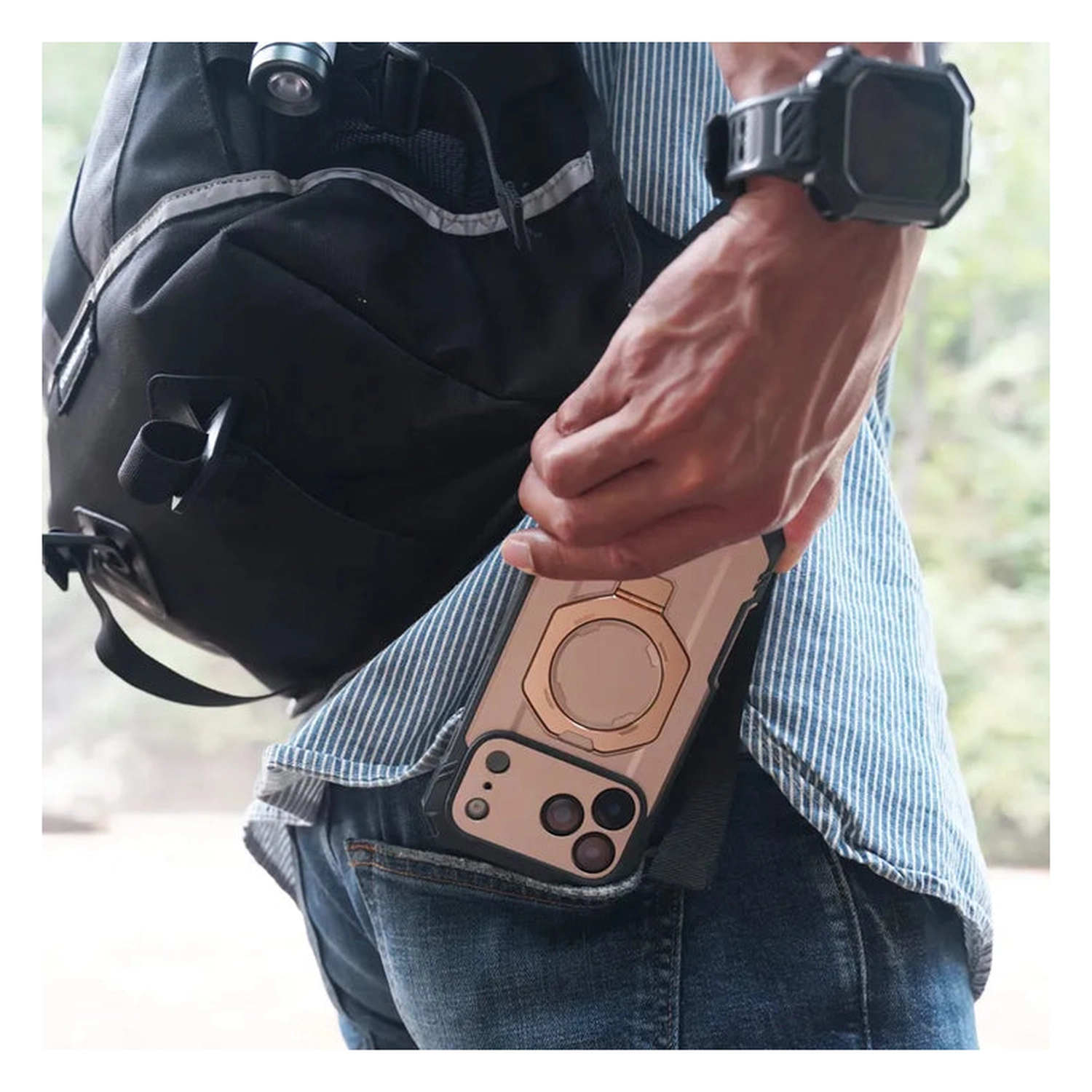 SUPCASE UB Grip Pro Apple iPhone 17 Pro Hoesje Full Protect MagSafe Stand Goud afbeelding 12