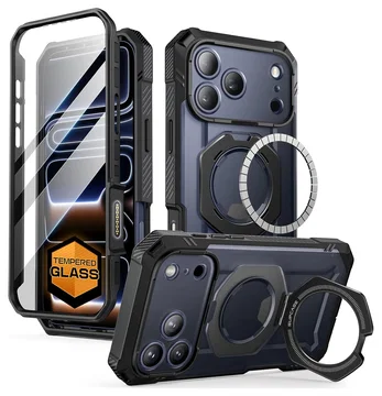 SUPCASE UB Grip Pro Apple iPhone 17 Pro Hoesje Full Protect MagSafe Stand Zwart
