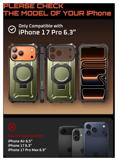 SUPCASE UB Grip Apple iPhone 17 Pro Hoesje MagSafe Kickstand Groen afbeelding 2