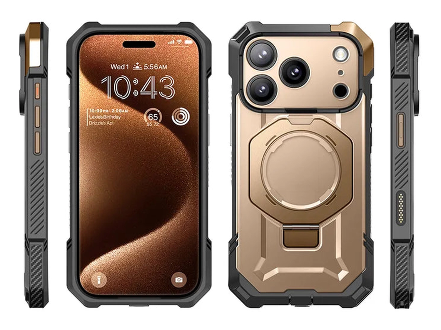 SUPCASE UB Grip Apple iPhone 17 Pro Hoesje MagSafe Kickstand Goud afbeelding 12