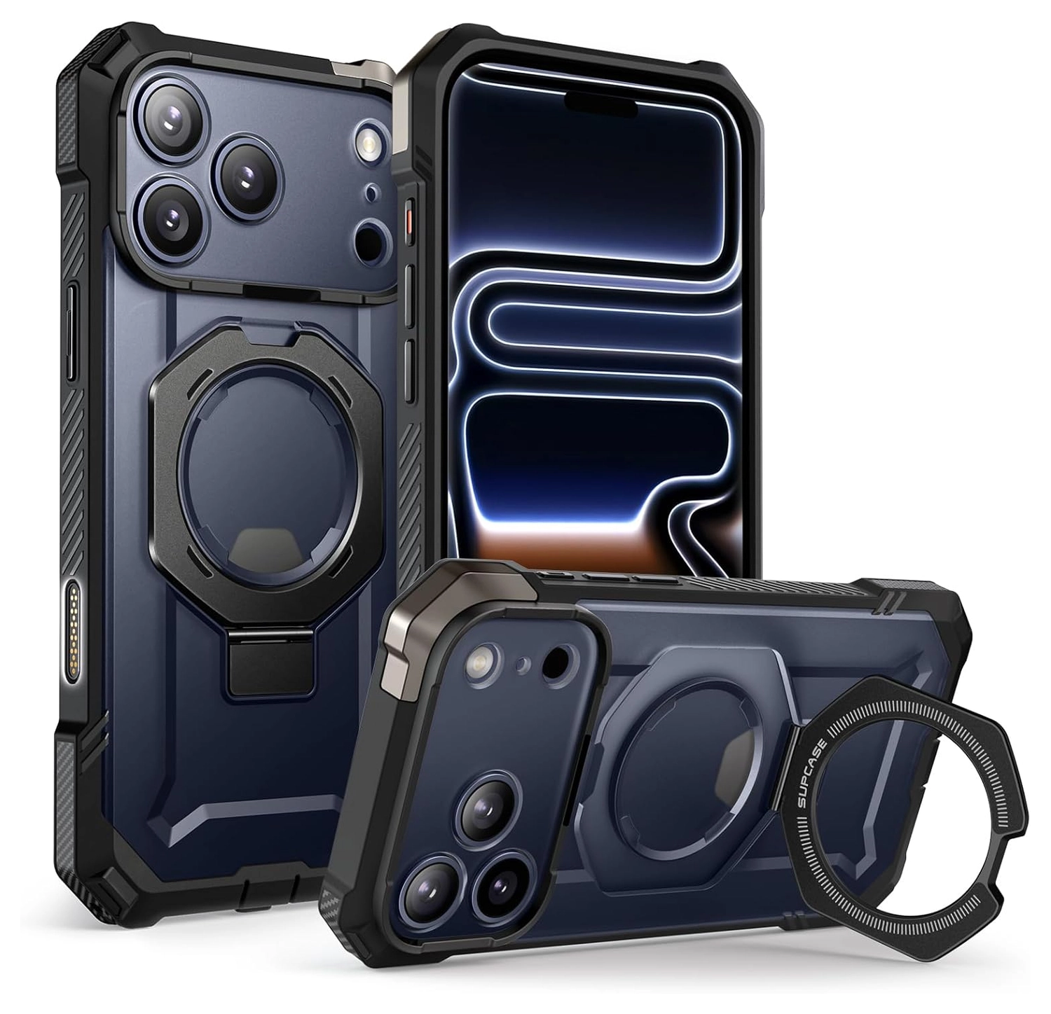 SUPCASE UB Grip Apple iPhone 17 Pro Hoesje MagSafe Kickstand Zwart afbeelding 1