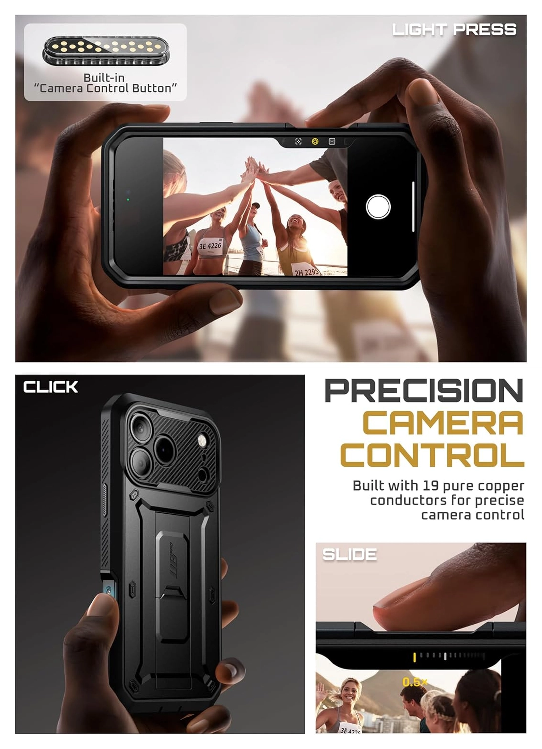 SUPCASE UB Pro Apple iPhone 17 Pro Hoesje Full Protect Kickstand Zwart afbeelding 5
