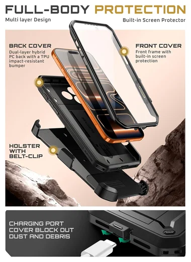 SUPCASE UB Pro Apple iPhone 17 Pro Hoesje Full Protect Kickstand Zwart afbeelding 7